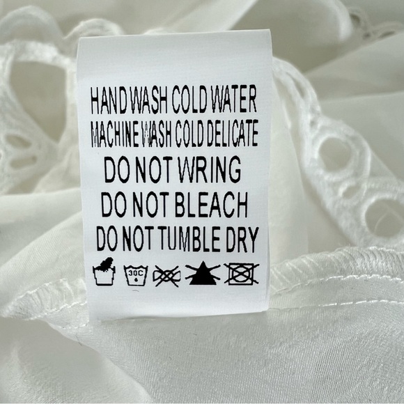 CLOSETTE CHIC NWT White Embroidered Cutout Eyelet Sheer Long Sleeves Blouse Sz M - Picture 15 of 15